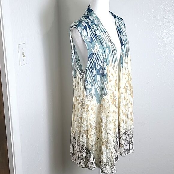 Multiples Long Summer Sleeveless Multicolor Cardigan, Size Large - Picture 6 of 7